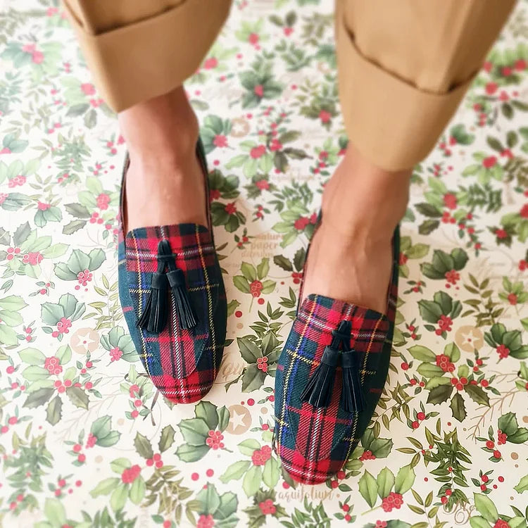 Elena | Scottish-Inspired Fringed Loafers