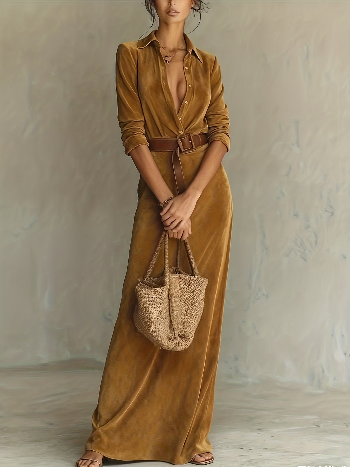Aurora | Belted Suede Dress