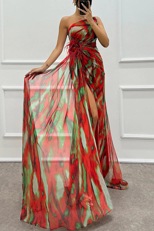 Liora | Off-Shoulder Silk Maxi Dress