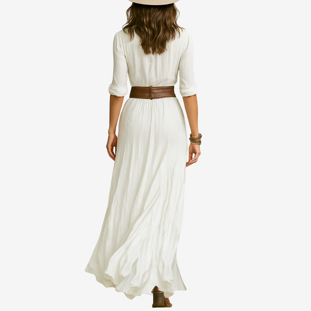 Eva | Elegant Belted Maxi Dress