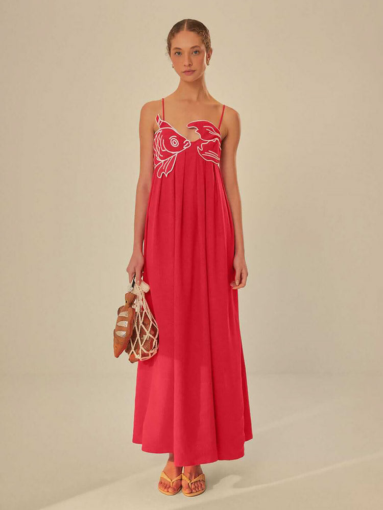 Liana | Elegant Fish Top Maxi Dress