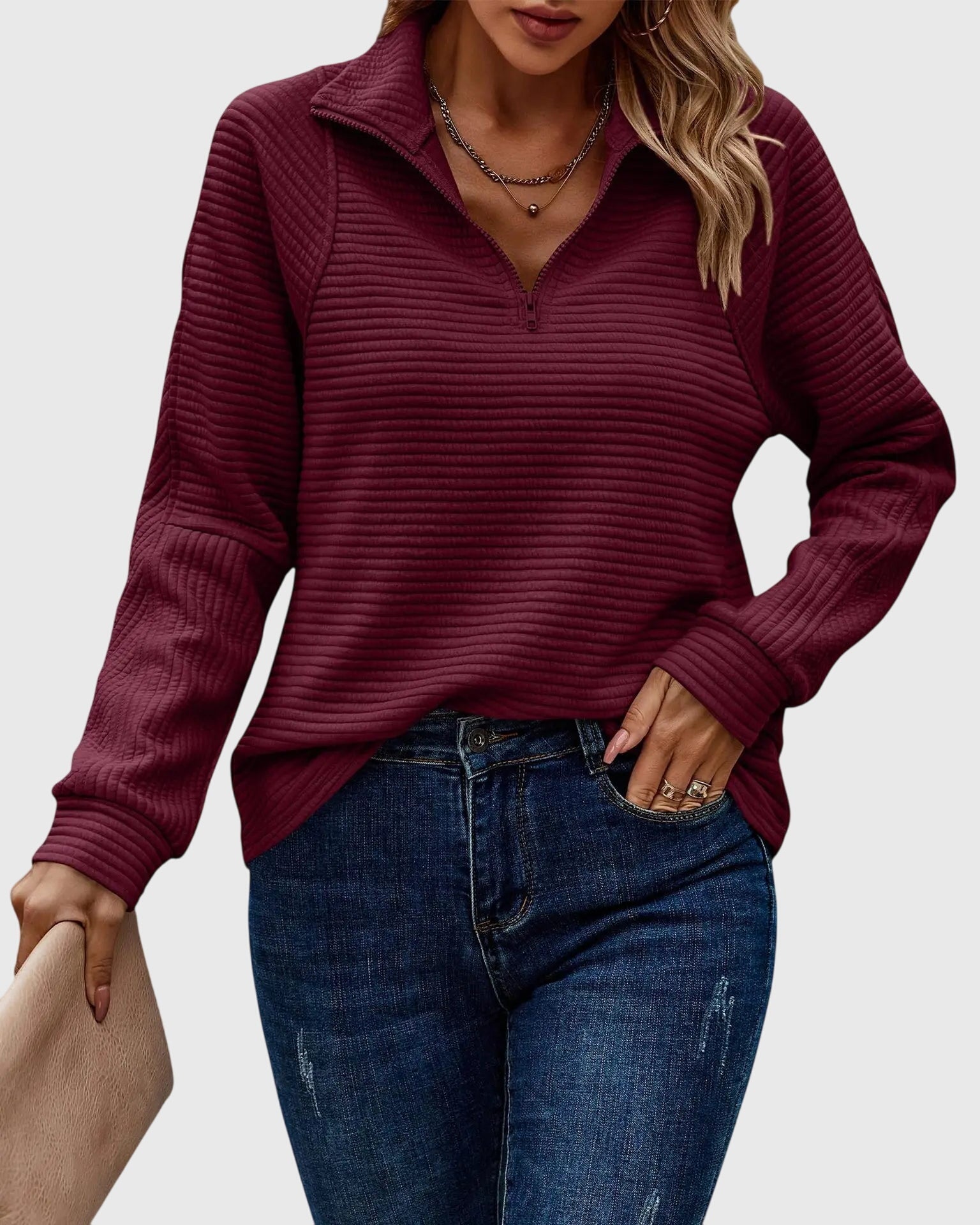 Aveline | Elegant Zip Pullover