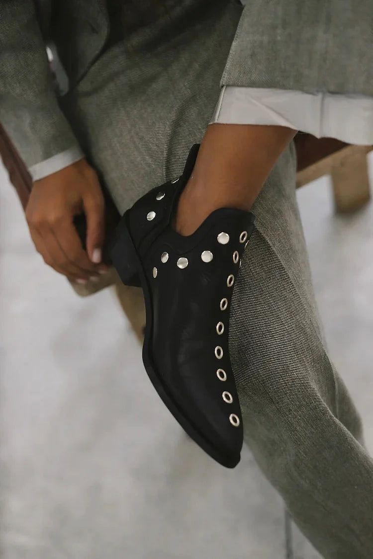 Briony | Pointed Ankle Boot with Studs