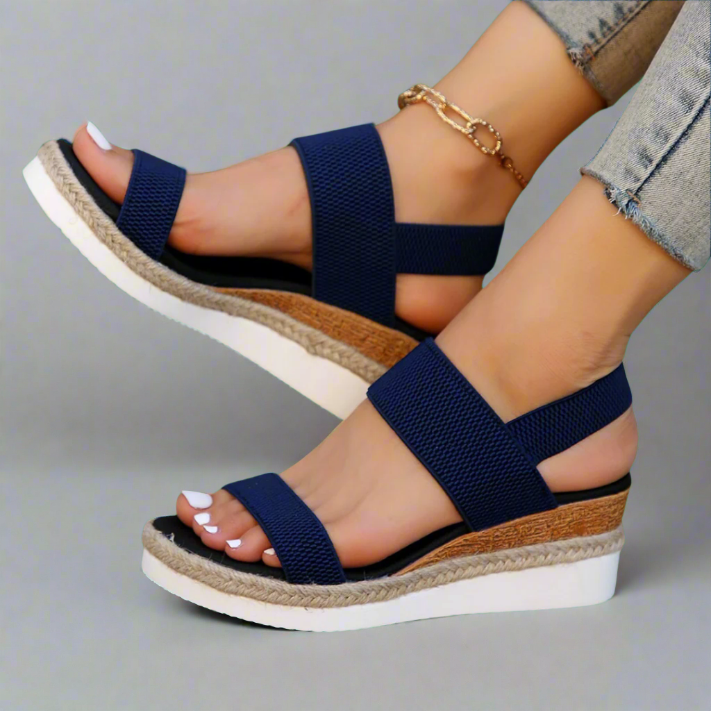 Aurelia | Elegant Black Platform Sandals