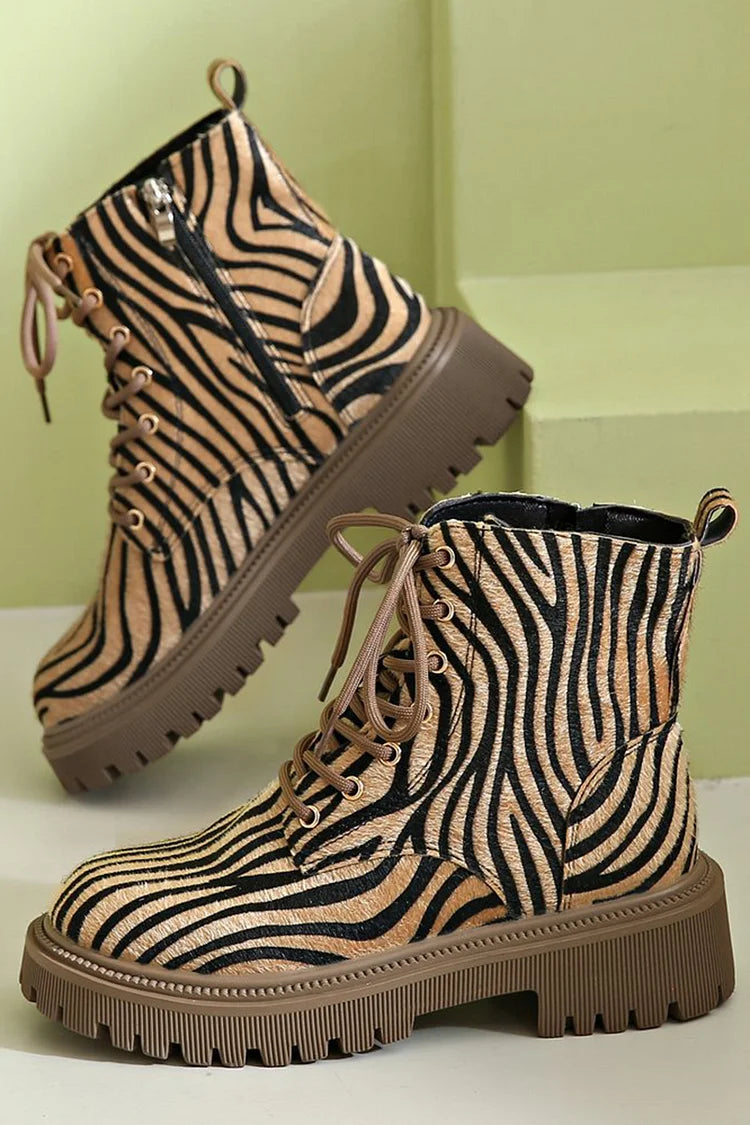 Blythe | Zebra Print Ankle Boots
