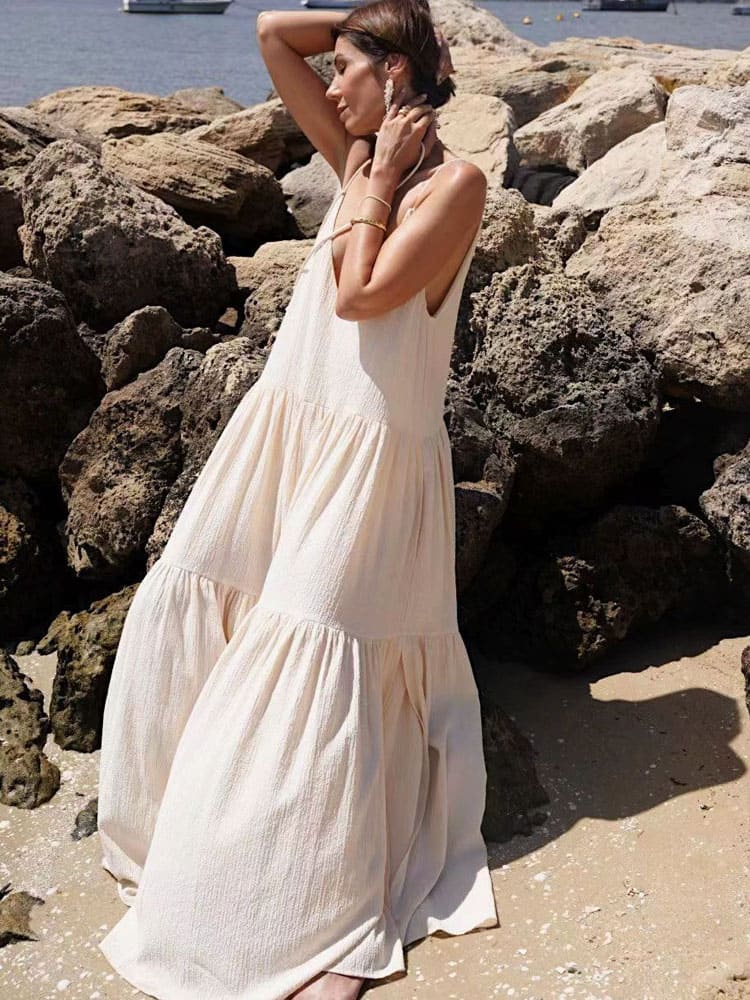 Clara | Flowing Ocean Maxi Dress