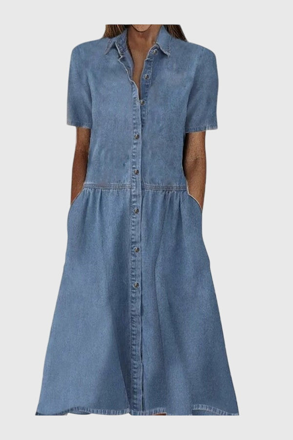 Anya | Effortless Denim Midi Dress