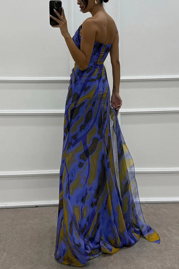 Liora | Off-Shoulder Silk Maxi Dress