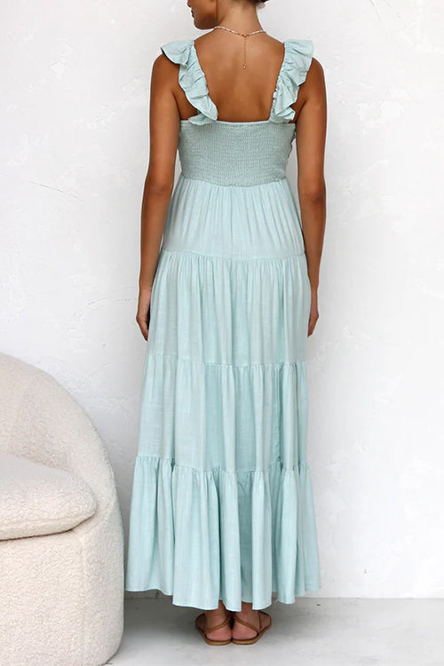 Marina | V-Neck Ruffle Maxi Dress