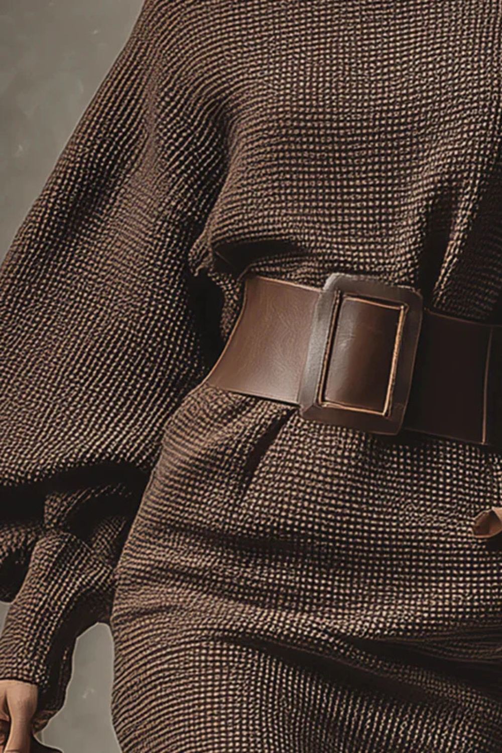 Aderisse – Structured knit fit – Belted mini dress (Belt included)