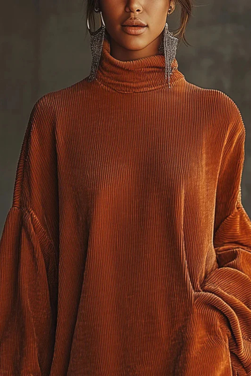 Castellaine – Fringed charm – Turtleneck mini dress