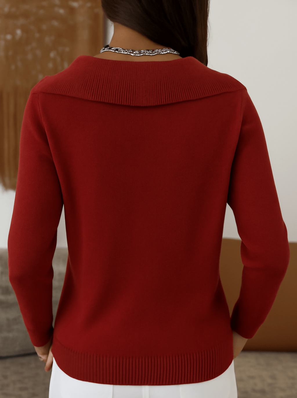 Lucia | Soft-Collared Knit Pullover