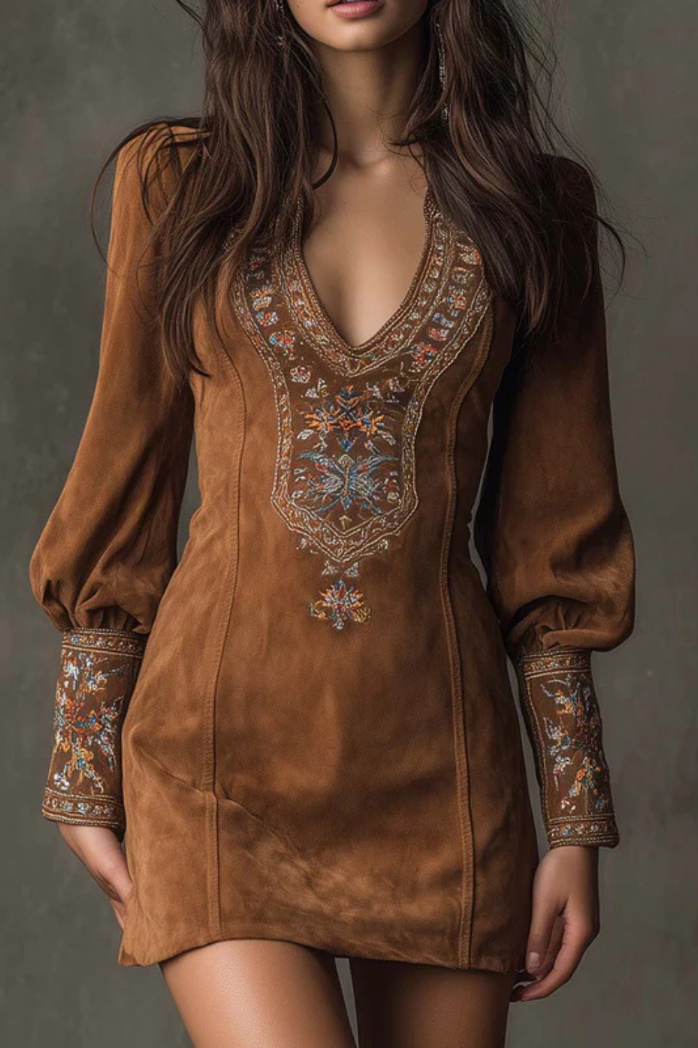Eliranne – Embroidered detail – Boho mini dress