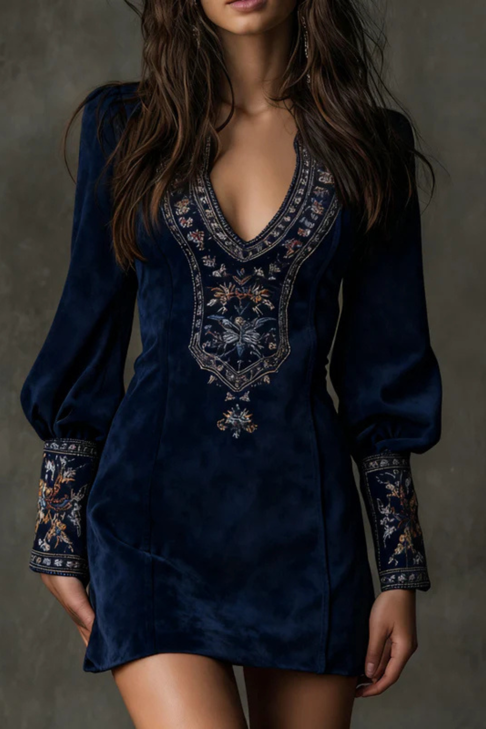 Eliranne – Embroidered detail – Boho mini dress