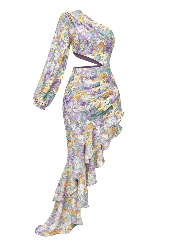 Dahlia | Elegantly Draped Floral Dress