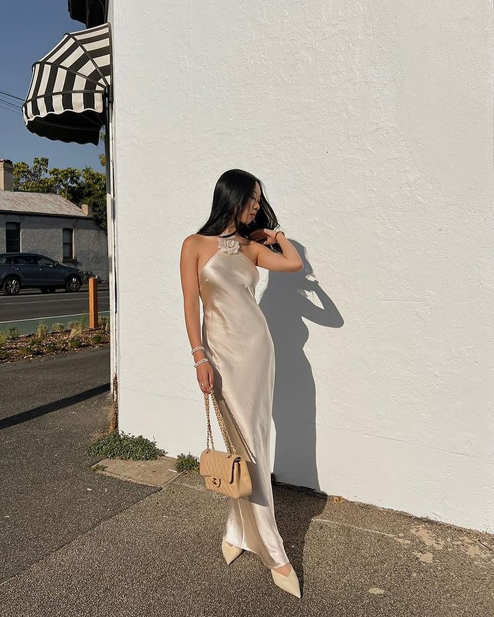 Elora | Satin Halterneck Maxi Dress