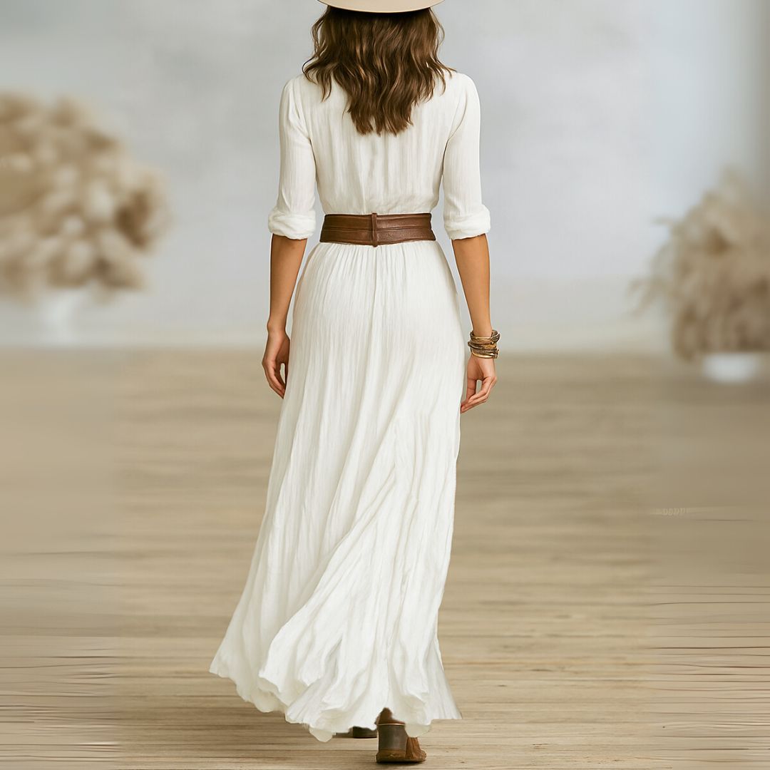 Harlow | Elegant Belted Shirt Dress