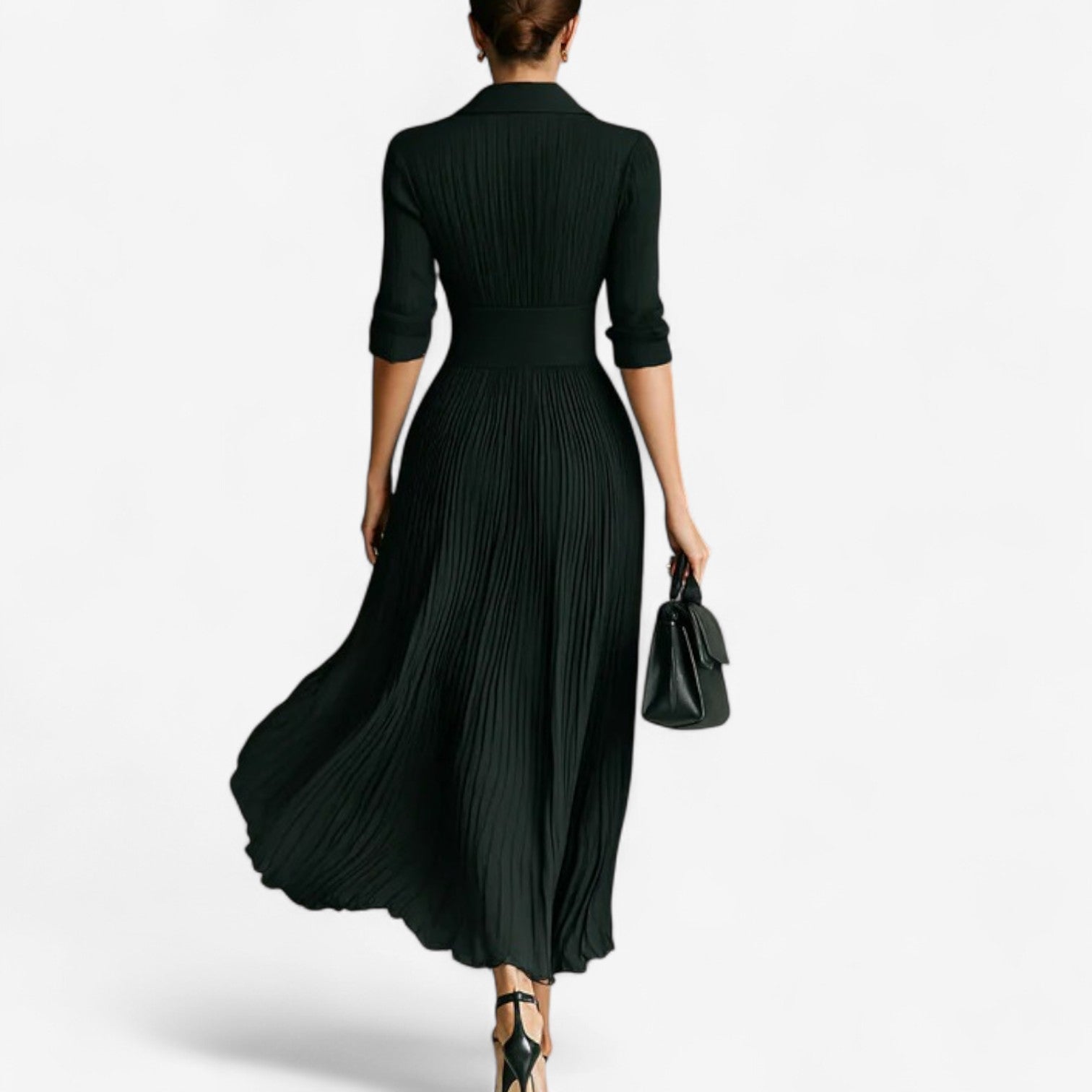 Carina | Pleated Silk Maxi Dress