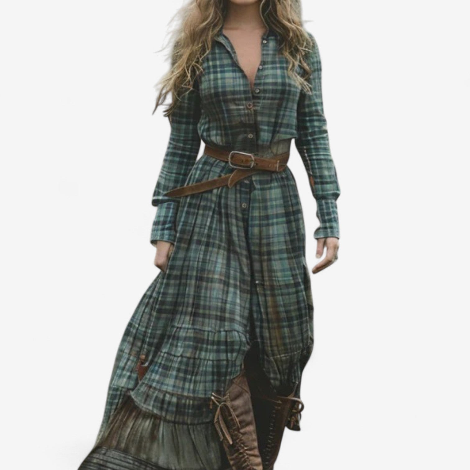 Hanna | Long Checkered Dress