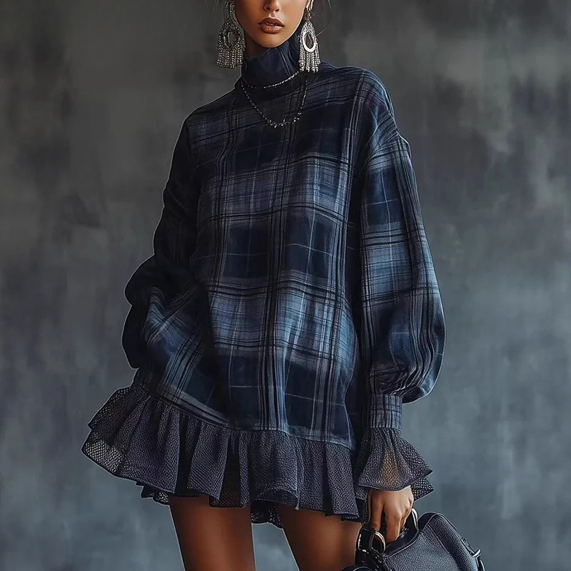 Eloise | Ruffled Turtleneck Dress