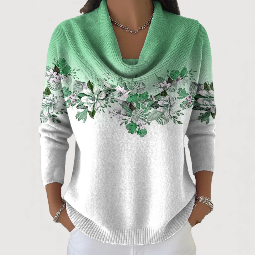 Alora | Floral jumper with soft neckline