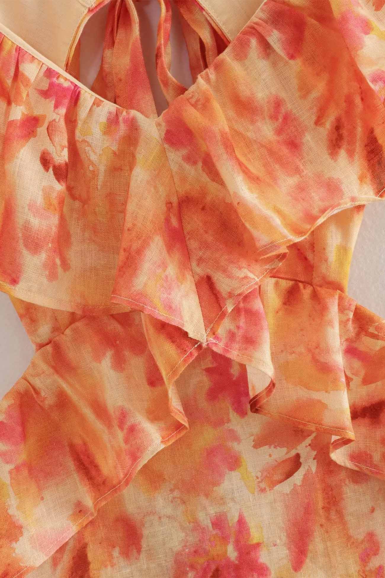 Aria | Floral Ruffle Midi Dress