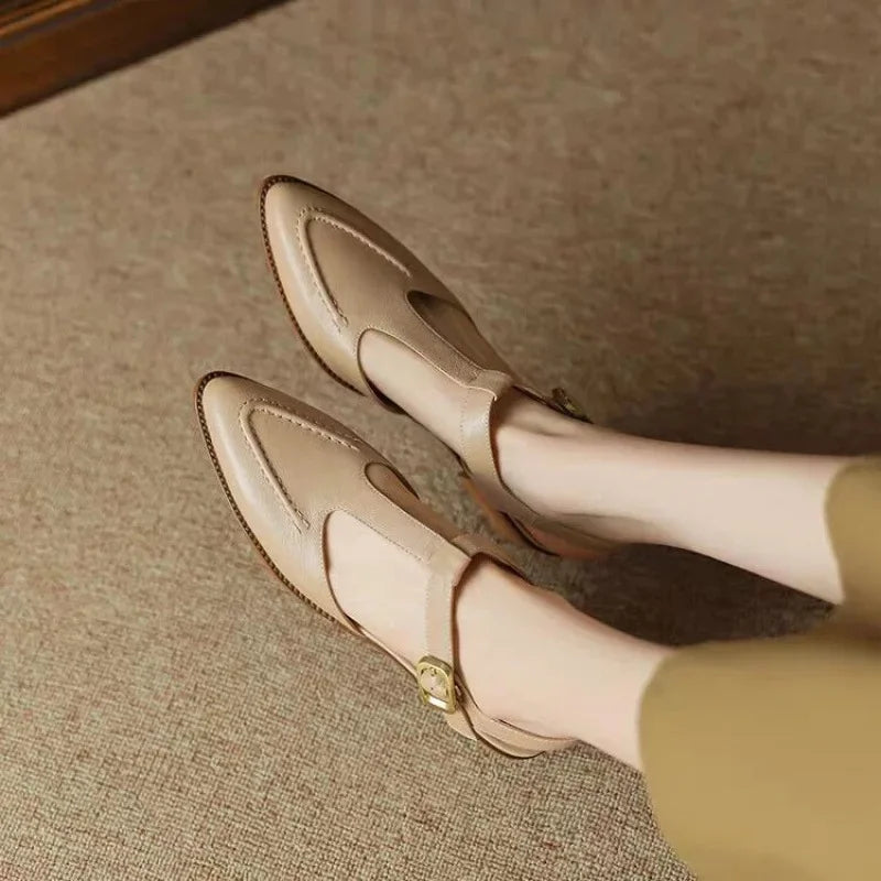 Elena | Classic Leather Buckle Shoes