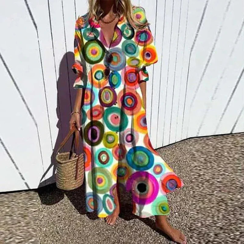 Marina | Bohemian V-Neck Maxi Dress