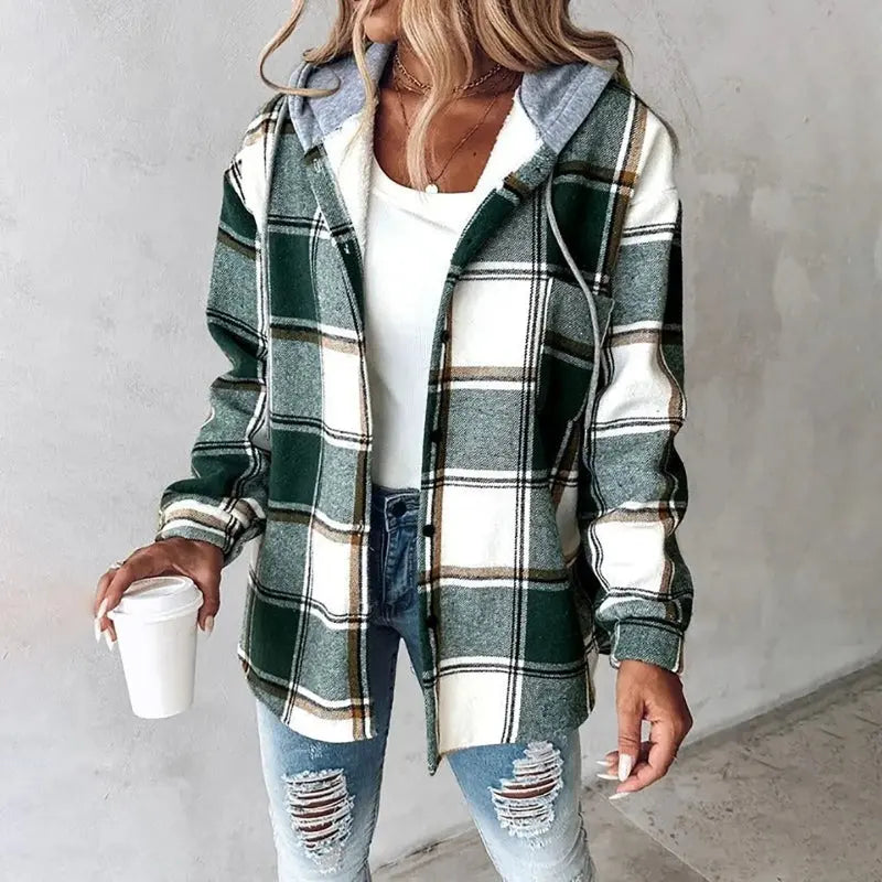 Seraphine | Checked Hooded Shacket