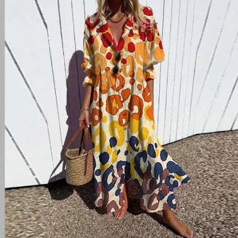 Marina | Bohemian V-Neck Maxi Dress