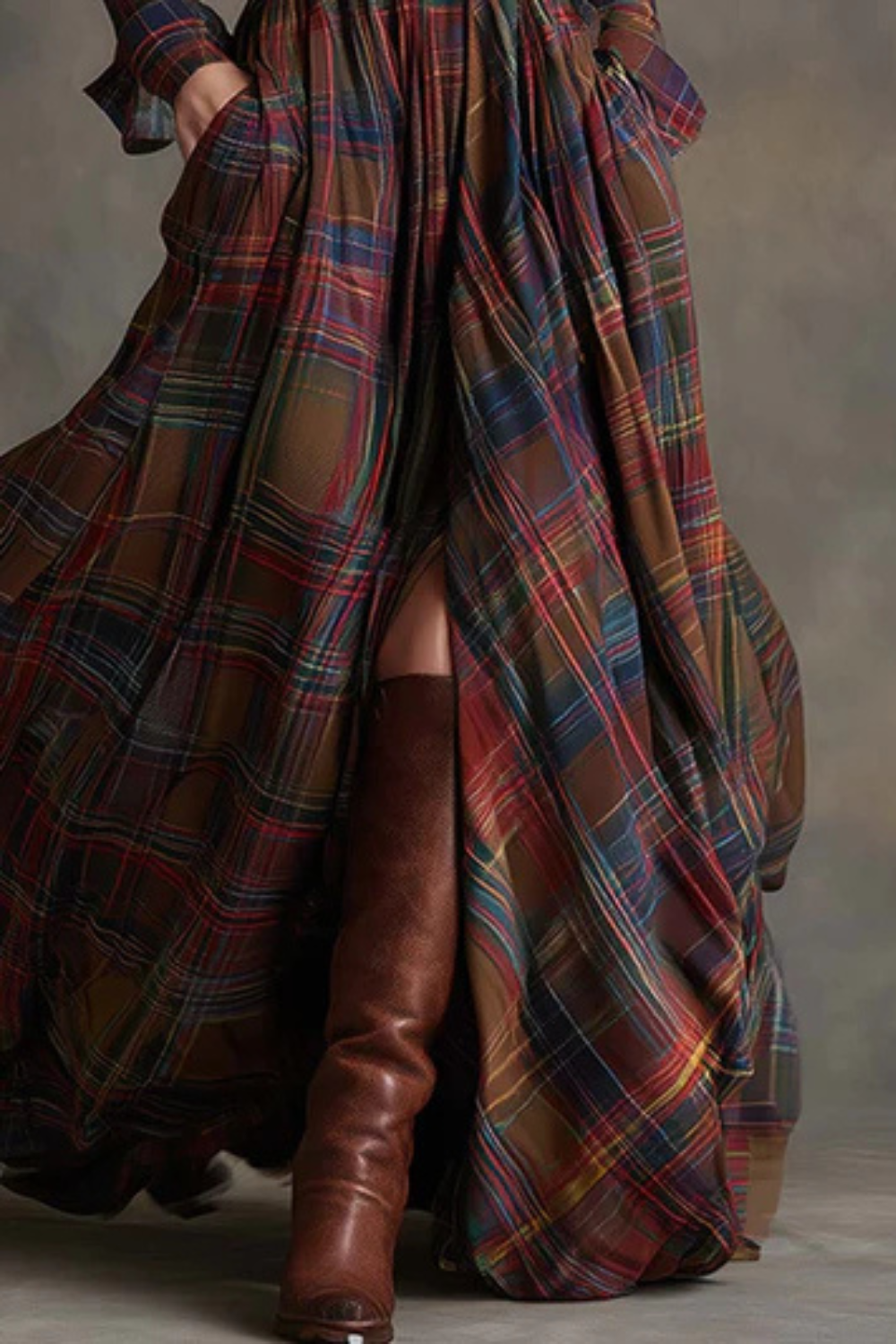 Velerine – Highland charm – Plaid maxi shirt dress