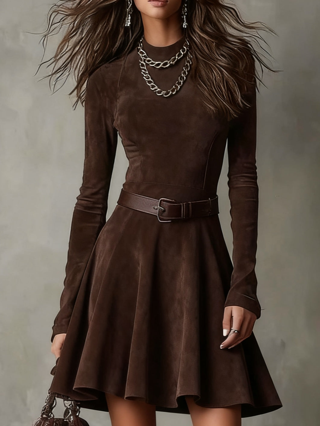 Mireille | Vintage Suede Mini Dress