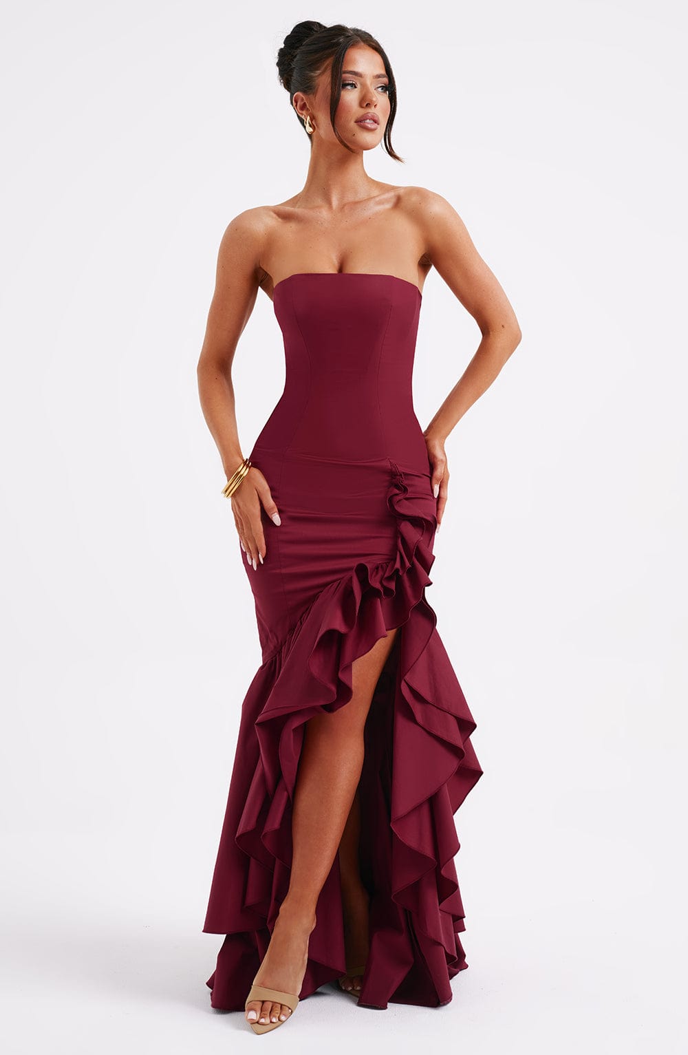 Vivienne | Sleeveless Ruffled Maxi Dress