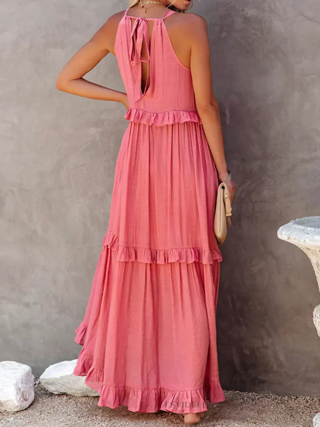 Lara | Halterneck Dress with Ruffles