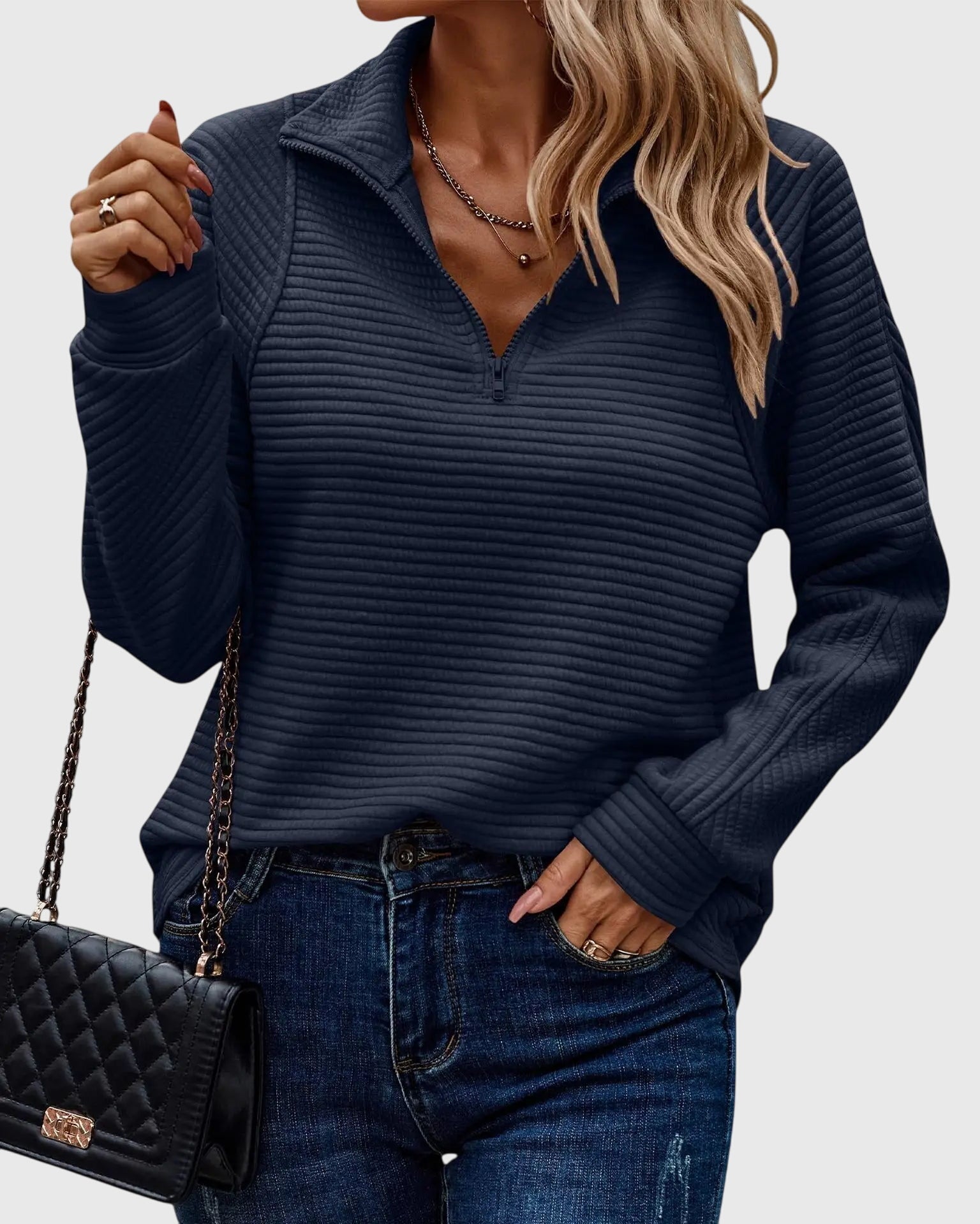 Aveline | Elegant Zip Pullover