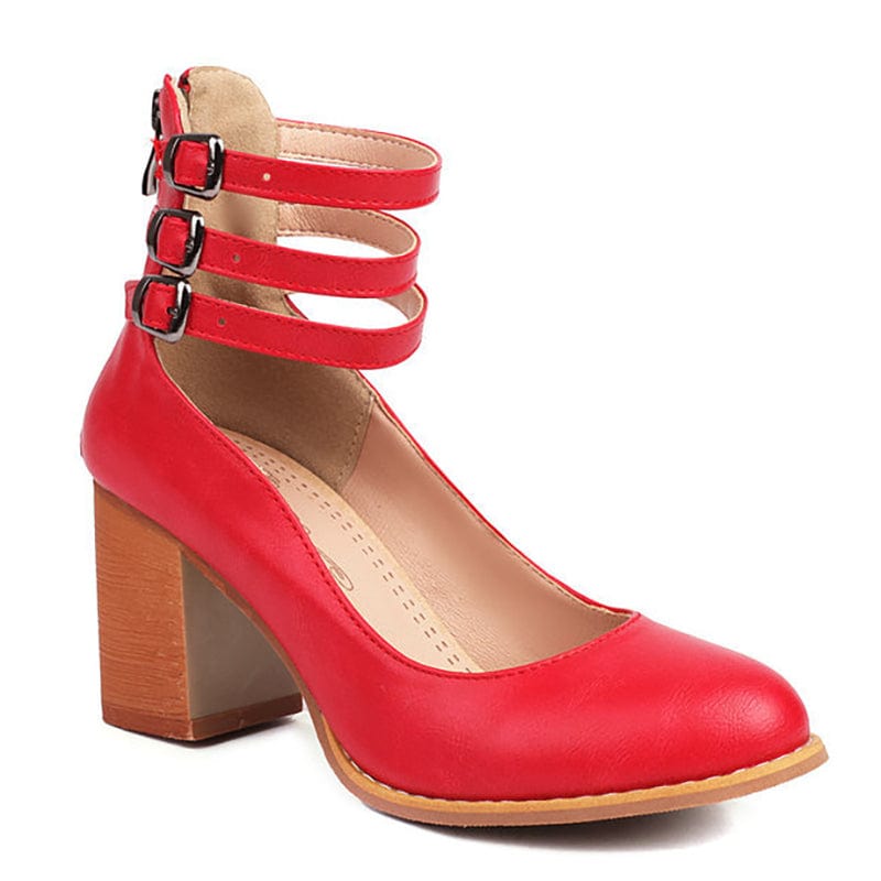 Aria | Elegant Triple Buckle Heels