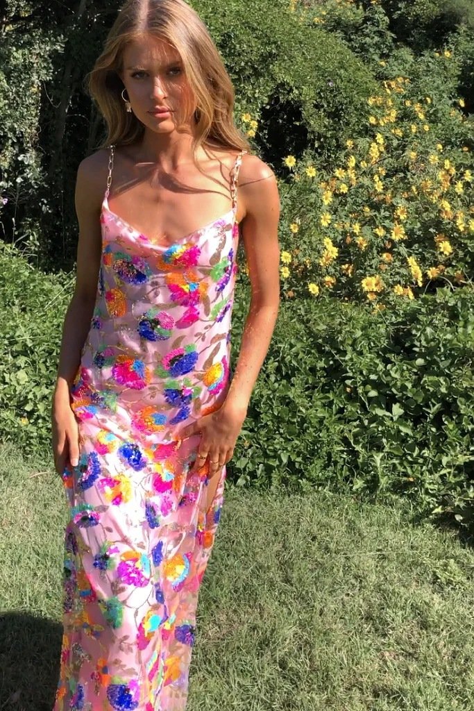 Helena | Elegant Floral Slit Dress