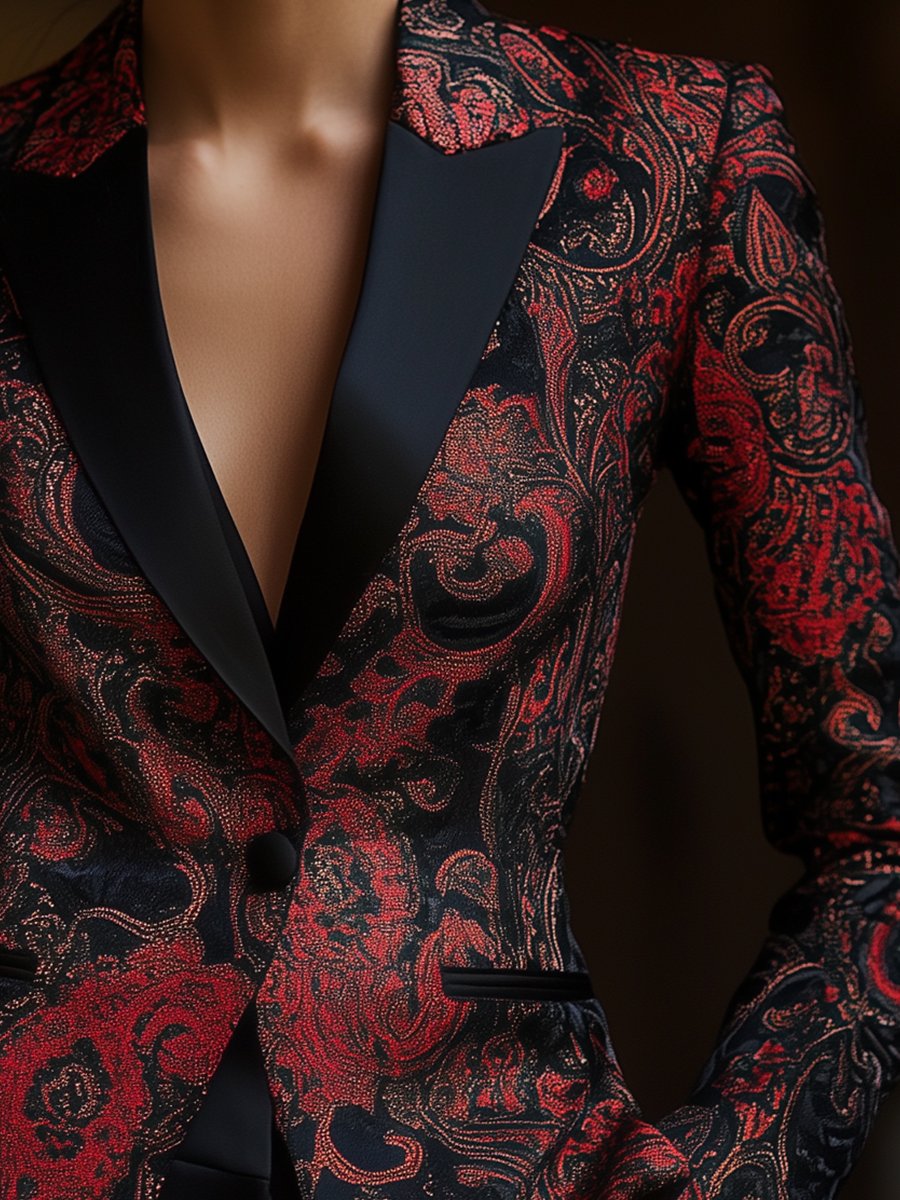 Seraphina | Satin Jacquard Blazer