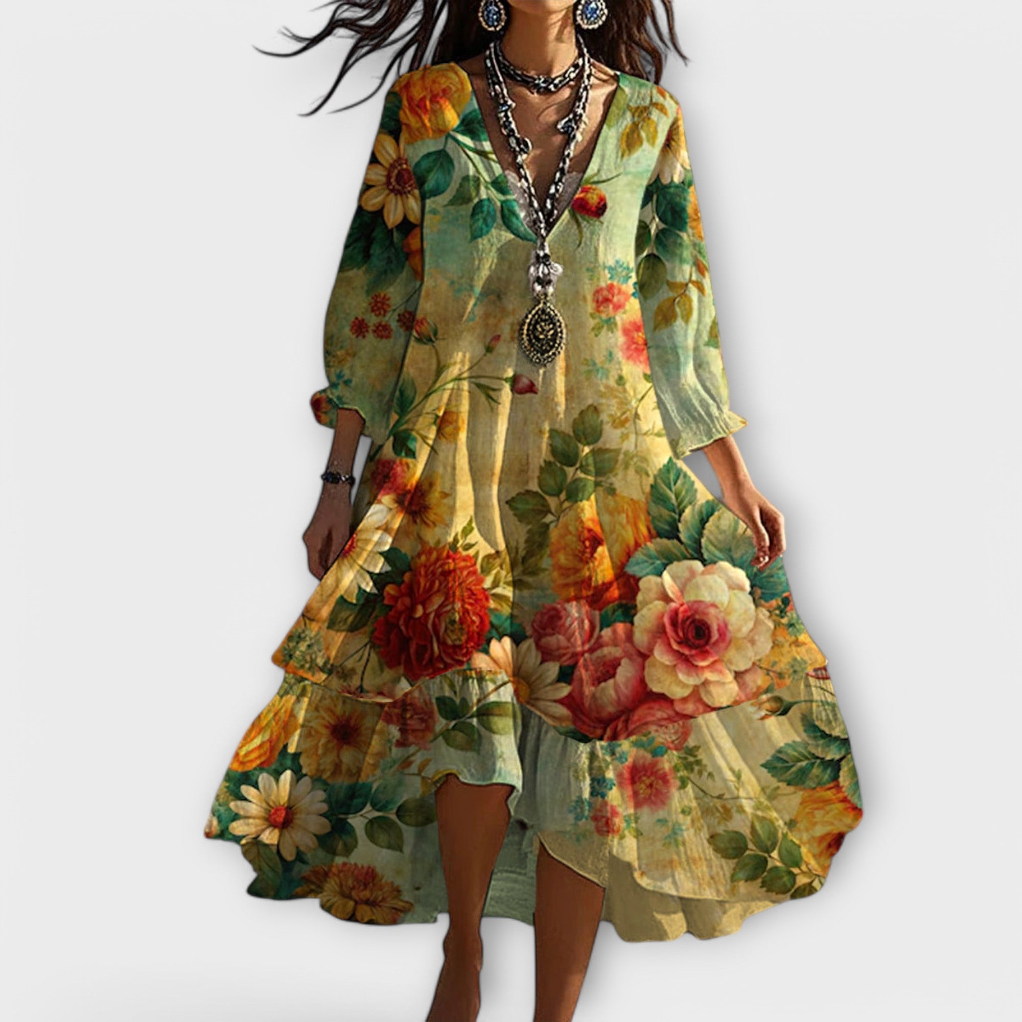 Beatrice | Refined Floral Midi Dress