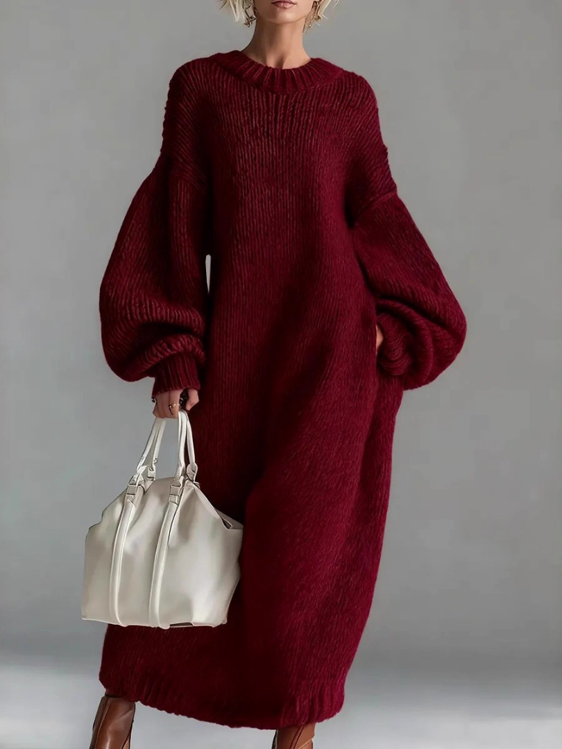 VALERIA – Oversized Knit Maxi Sweater Dress