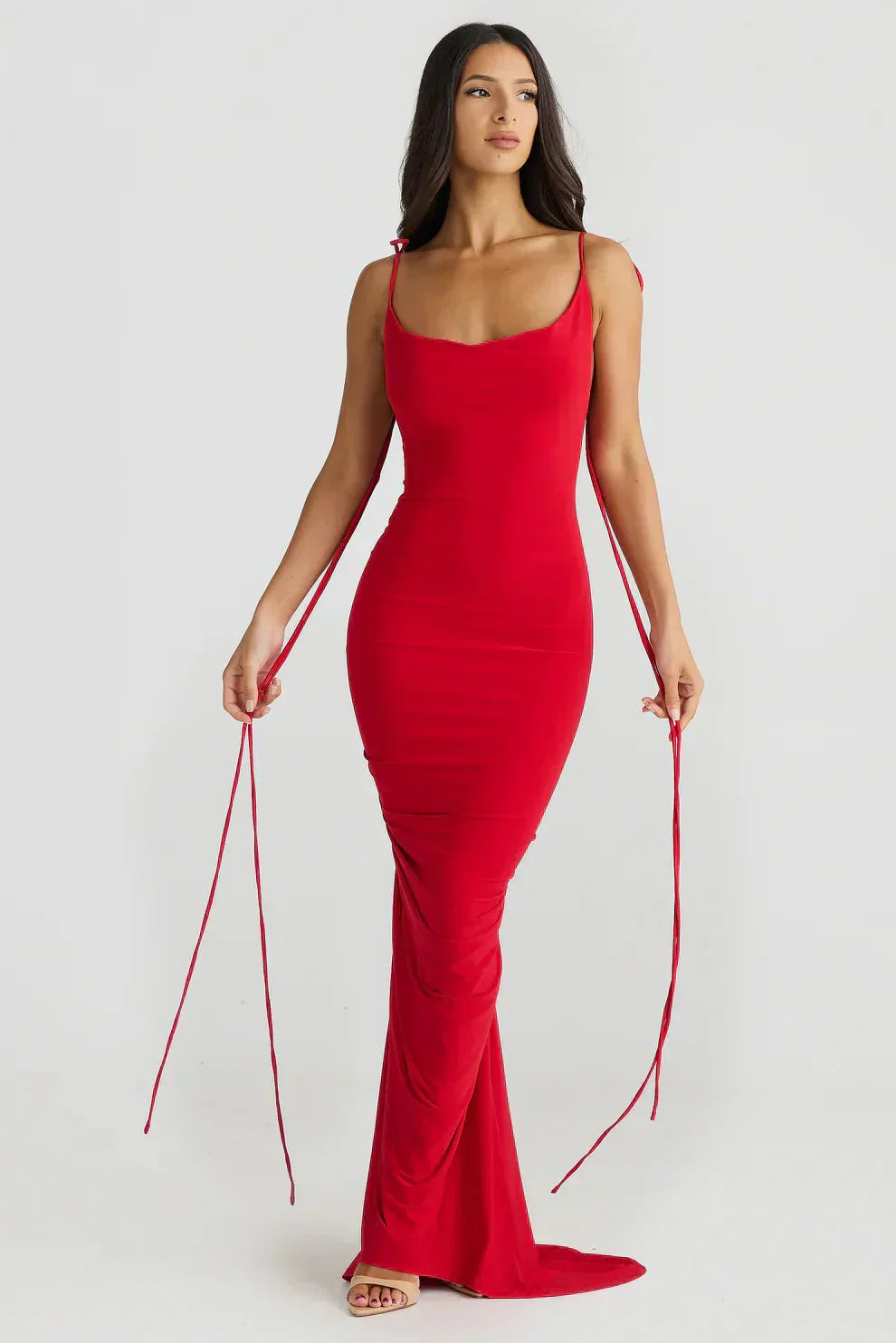 Jasira | Backless Rose Maxi Dress